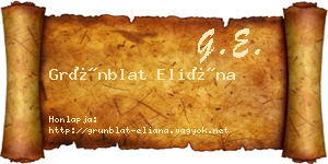 Grünblat Eliána névjegykártya